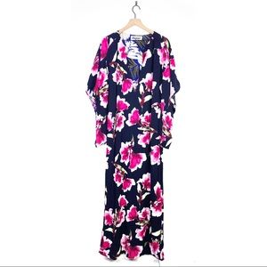 NWT Meghan LA Printed Maxi Dress Floral Magenta